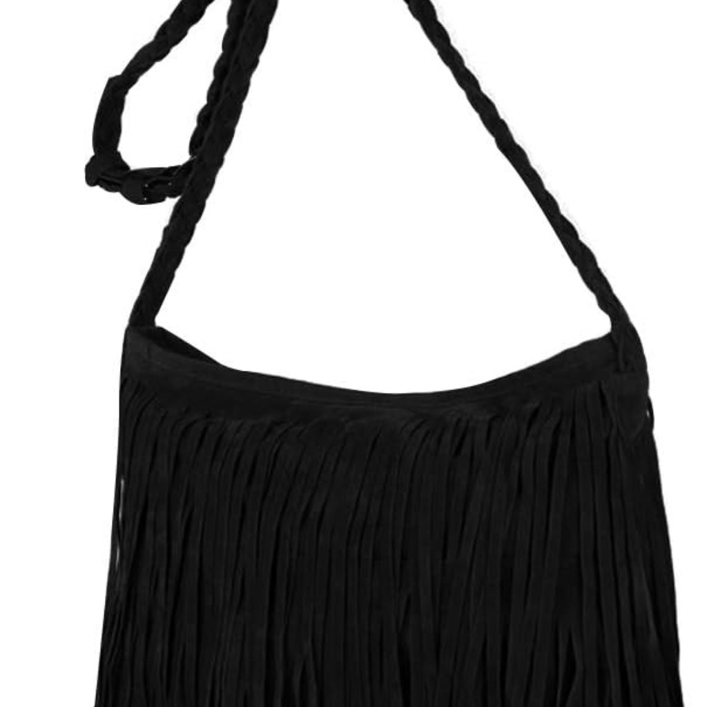 Women Hippie Fringe Tassel Suede Hobo Shoulder Bag Vintage Messenger Crossbody H
